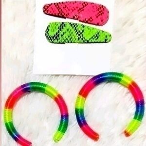 Electric Rainbow Scale Clips 
&
 U Hoops